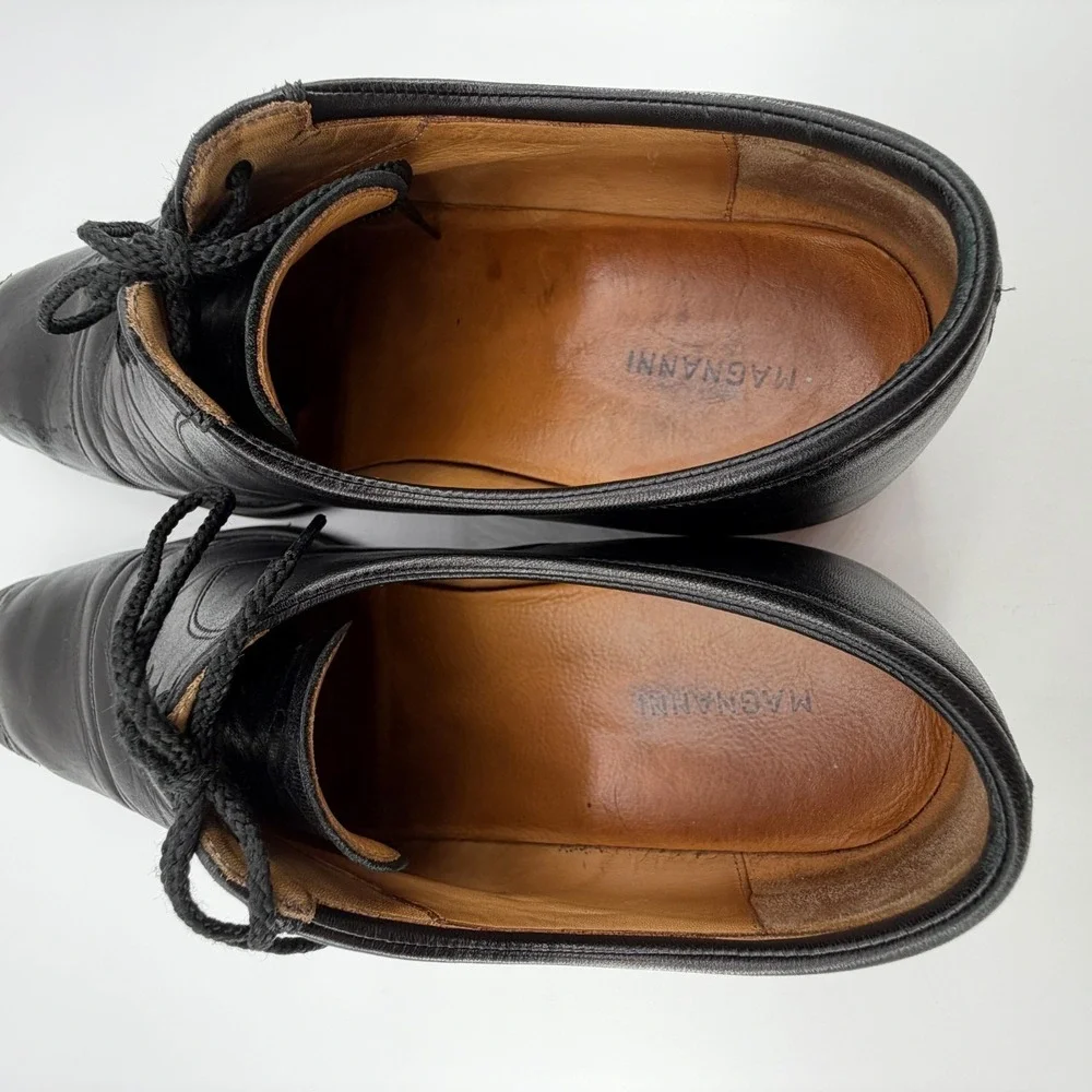 Magnanni Federico Oxford Shoes Mens Sz 11.5 D Black Leather‎ Cap Toe 12654 READ